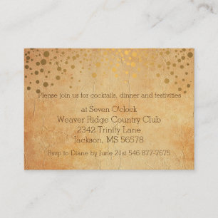 Stilvolle Gold Confetti Dots Vintage Textur Begleitkarte