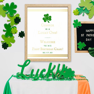 Stilvolle Gold Foil St. Patrick's Day 1. Geburtsta Foliendrucke