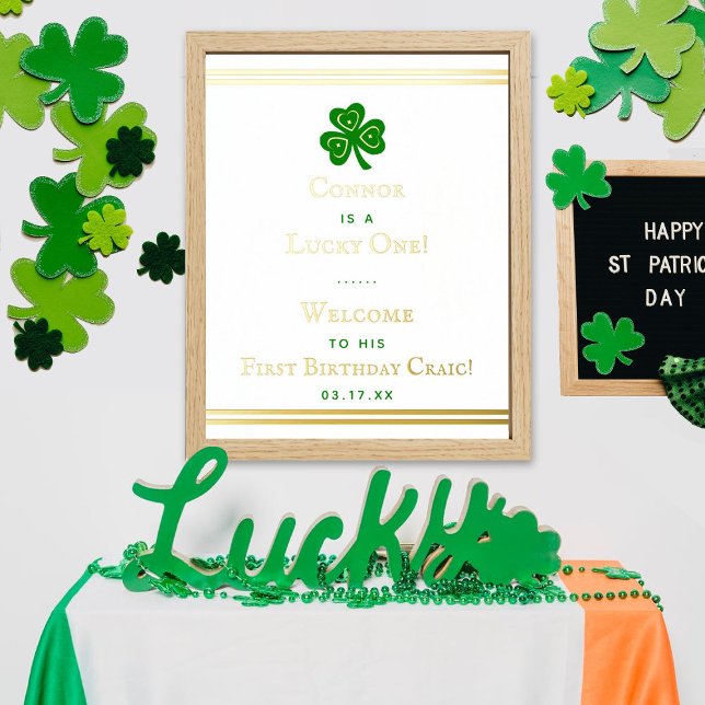 Stilvolle Gold Foil St. Patrick's Day 1. Geburtsta Foliendrucke (Von Creator hochgeladen)