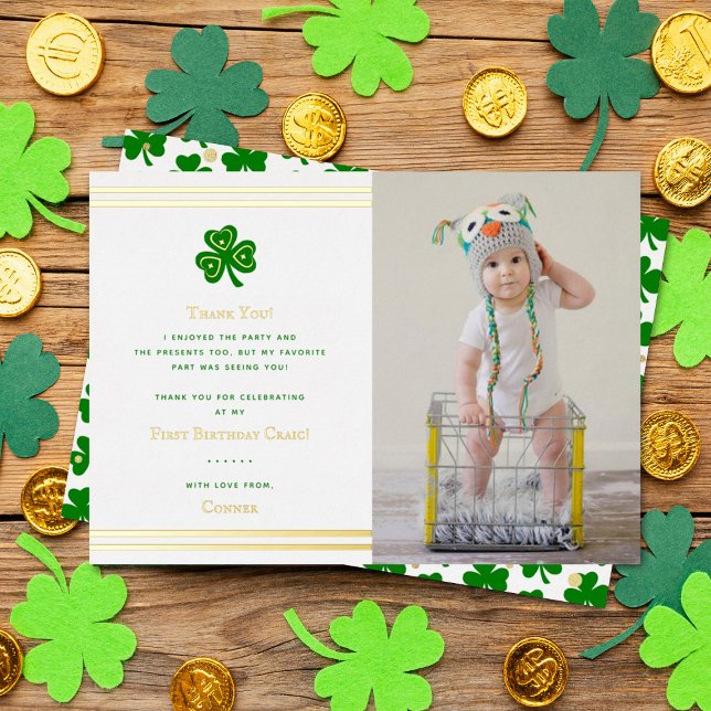 Stilvolle Gold Foil St. Patrick's Day 1. Geburtsta Folieneinladung (Von Creator hochgeladen)