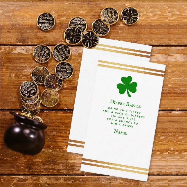 Stilvolle Gold Foil St. Patrick's Day Baby Shower Begleitkarte (Von Creator hochgeladen)