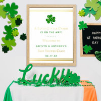 Stilvolle Gold Foil St. Patrick's Day Baby Shower