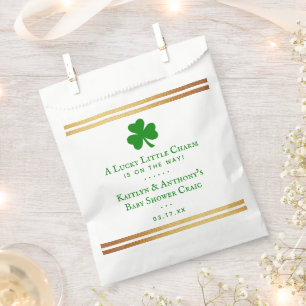 Stilvolle Gold Foil St. Patrick's Day Baby Shower Geschenktütchen
