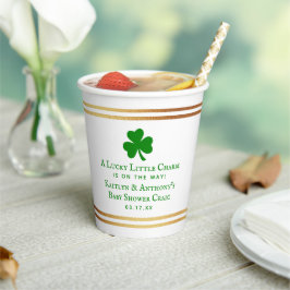 Stilvolle Gold Foil St. Patrick's Day Baby Shower Pappbecher