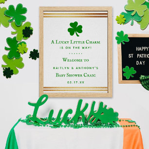 Stilvolle Gold Foil St. Patrick's Day Baby Shower Poster