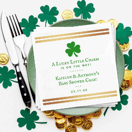 Stilvolle Gold Foil St. Patrick's Day Baby Shower Serviette