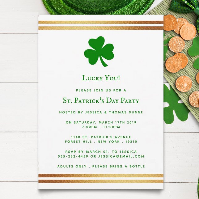 Stilvolle Gold Foil St. Patrick's Day Einladung (Von Creator hochgeladen)