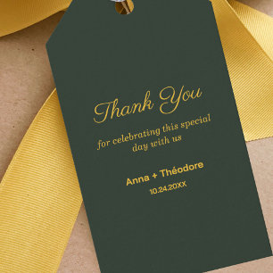Stilvolle Gold & Forest Green Vielen Dank Geschenkanhänger