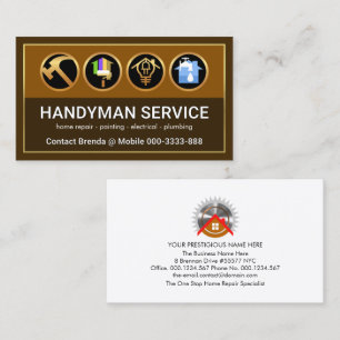 Stilvolle Gold Frame Brown Layers Contractor Visitenkarte