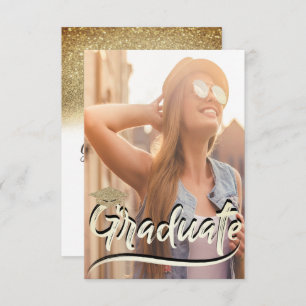 Stilvolle Gold Glitzer Cap,Foto Graduation Party Einladung