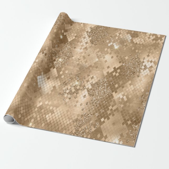 Stilvolle Gold Glitzer Jungle Snake Skin Pattern Geschenkpapier (Ungerollt)