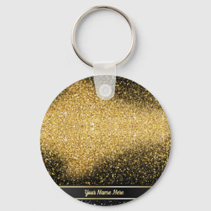 Stilvolle Gold Glitzer Personalisiert Keyring Schlüsselanhänger