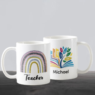 Stilvolle Gold Glitzer Rainbow Personalisiert Teac Kaffeetasse