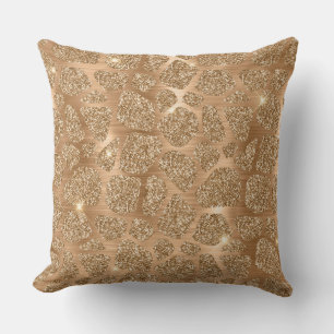 Stilvolle Gold Glitzer Wild Giraffe Spots Muster Kissen