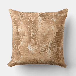 Stilvolle Gold Glitzer Wild Snake Skin Pattern Kissen