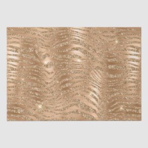 Stilvolle Gold Glitzer Wild Zebra Streifen Muster Seidenpapier