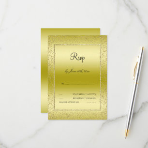 Stilvolle Gold Konfetti 50. Hochzeit RSVP Karte
