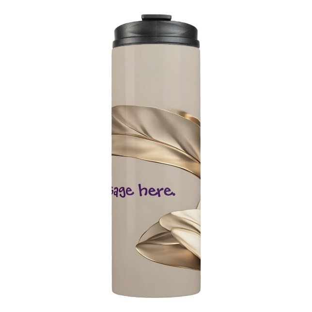 Stilvolle Gold Leaf Travel Mug Thermosbecher (Vorderseite)