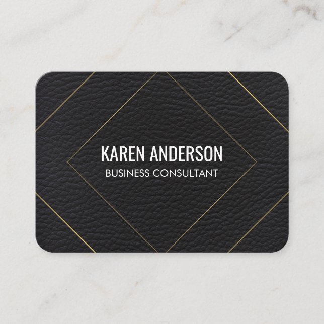 Stilvolle Gold-Linien/Imitate Leder Visitenkarte (Vorderseite)