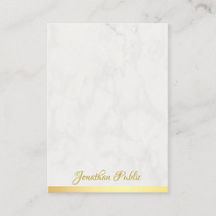Stilvolle Gold Marble Handgeschriebene Name Templa Visitenkarte