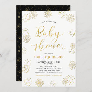 Stilvolle Gold Modern Typografy Baby Shower laden  Einladung