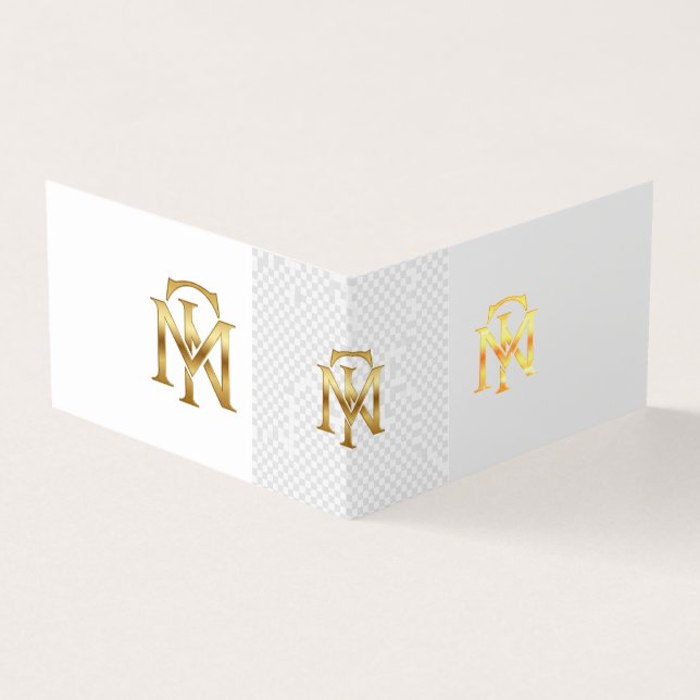 Stilvolle Gold Monogram Logo Elegant Persönliches  Visitenkarten (Vorderseite)