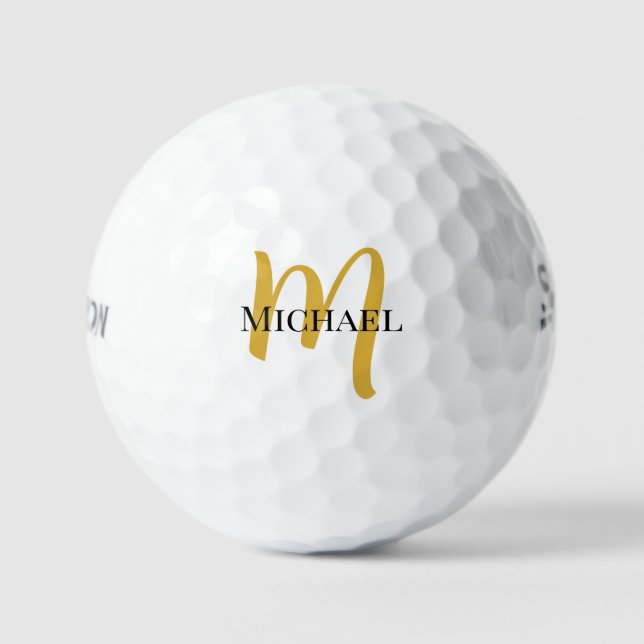 Stilvolle Gold Monogram Srixon Soft Feel 12 Pack Golfball (Vorderseite)