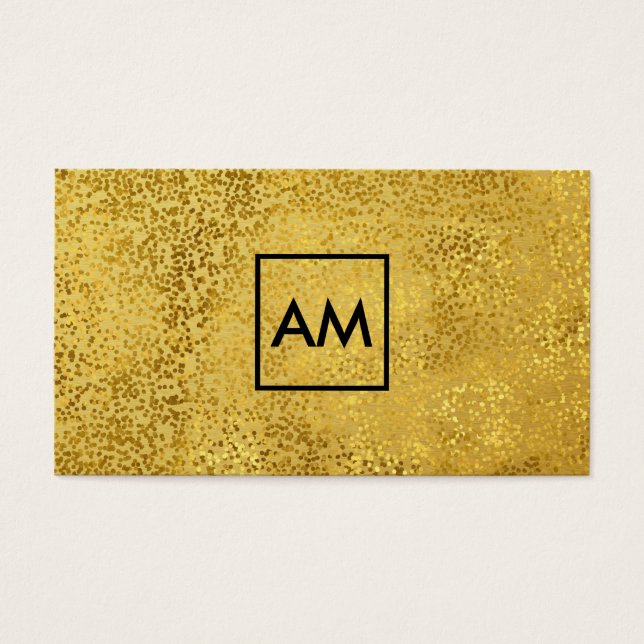 Stilvolle Gold Speck Metallic Gold Monogram (Vorderseite)