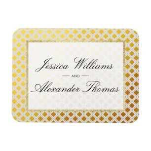 Stilvolle Gold- und White-Wedding Magnet