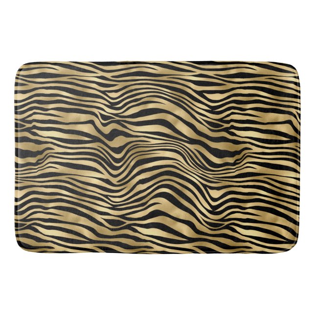 Stilvolle Gold Zebra Print  Badematte (Vorderseite)