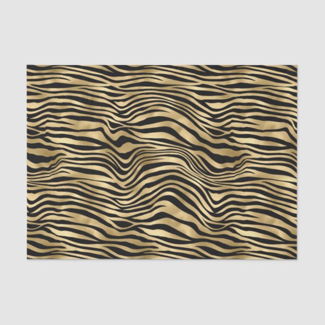 Stilvolle Gold Zebra Print  Seidenpapier (Vorderseite)