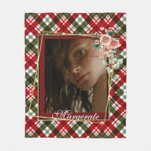 Stilvolle Golden Floral Frame elegantes modernes F Fleecedecke