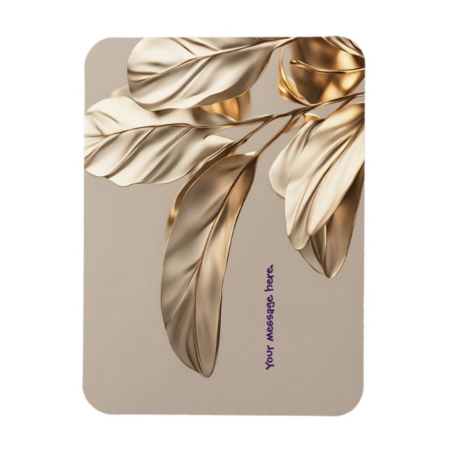 Stilvolle Golden Leaf Tasse Magnet (Vertikal)