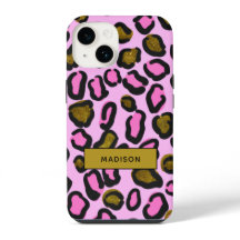 Stilvolle Golden Pink Glitzer Leopard Druckname