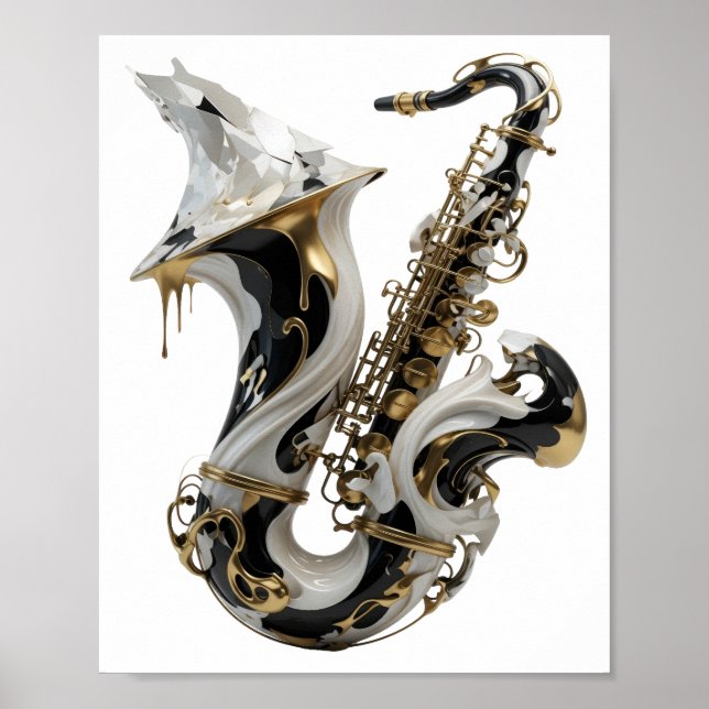 Stilvolle Goldene ABSTRACT ART Statement Design Poster (Vorne)