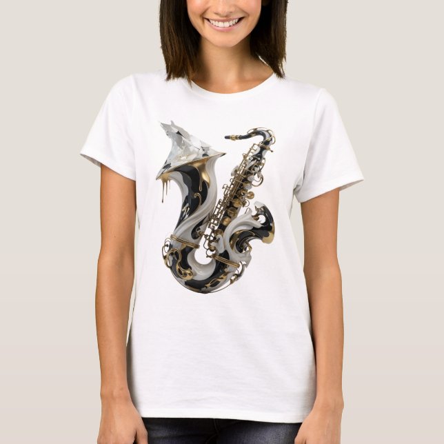 Stilvolle Goldene ABSTRACT ART Statement Design T-Shirt (Vorderseite)