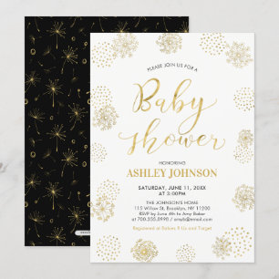 Stilvolle goldene moderne Typografie Baby Shower E Einladung