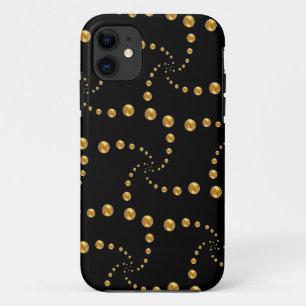 Stilvolle goldene Punkte auf Schwarz Case-Mate iPhone Hülle