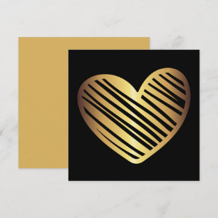 Stilvolle Goldene Schwarze Herzschlucht Valentine Feiertagskarte