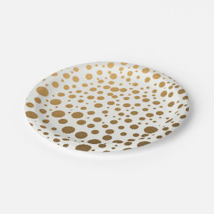 Stilvolle Goldfolieconfetti-Punkte Pappteller