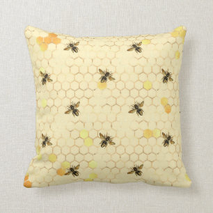 Stilvolle Goldgelbe Bienen Honeycomb Kissen