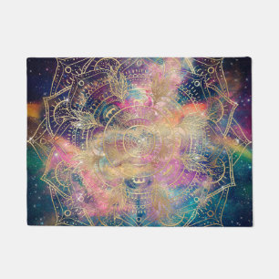 Stilvolle Goldmandala Wasserfarbe & Nebel Farblich Fußmatte
