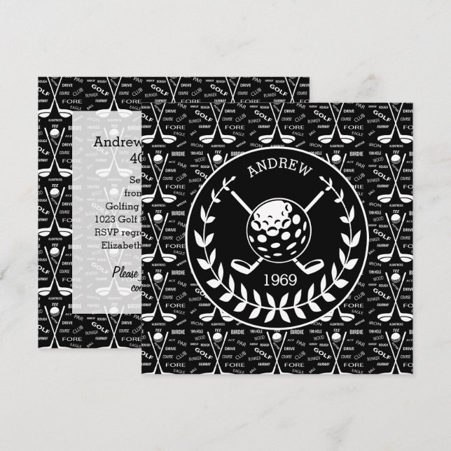 Stilvolle Golfveranstaltung Einladung (Vorne/Hinten)