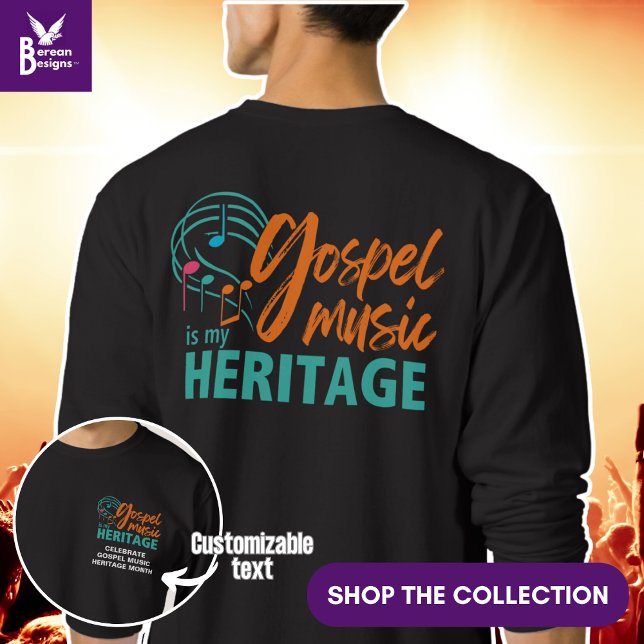 Stilvolle GOSPEL MUSIK IST MEIN ERBE Sweatshirt (GOSPEL MUSIC IS MY HERITAGE stylish Christian sweatshirt to celebrate Heritage Month in September)