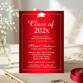 Stilvolle Gradient Hot Red Class Party Einladung
