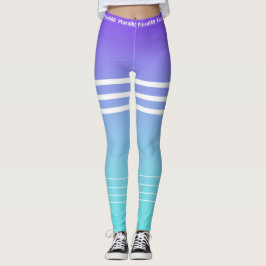 Stilvolle Gradientenblauen lila-Weiß-Training Leggings