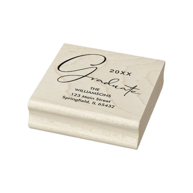 Stilvolle Graduate Script-Rücksendeadresse Gummistempel (Stempel)