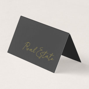Stilvolle graue Goldfarbe Schrift Agent Visitenkar Visitenkarten