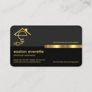 Stilvolle graue Layers Gold Tab Letter E Electrica Visitenkarte