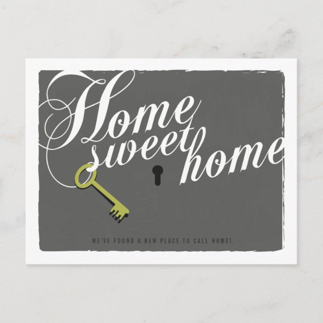 Stilvolle Graue neue Adresse Ankündigung Postkarte (Vorderseite)